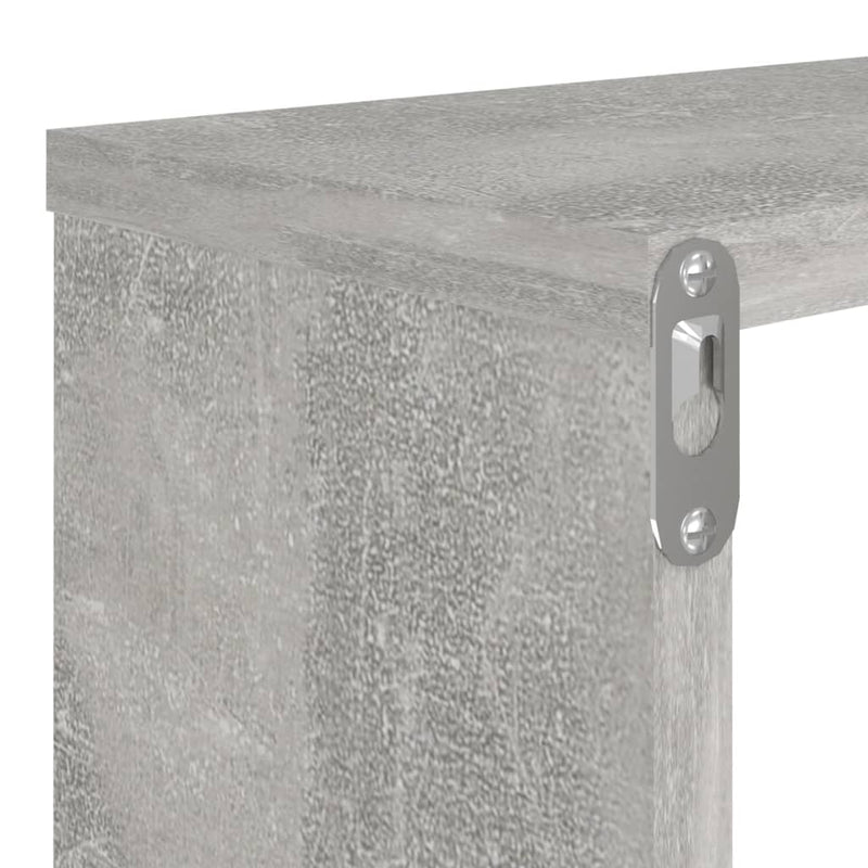 Wall Cube Shelves 4 pcs Concrete Grey 80x15x26.5 cm Engineered Wood Payday Deals