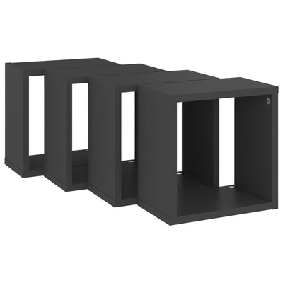 Wall Cube Shelves 4 pcs Grey 26x15x26 cm Payday Deals
