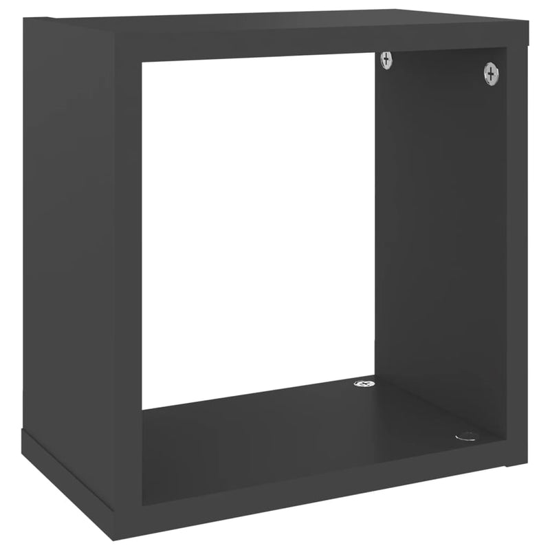 Wall Cube Shelves 4 pcs Grey 26x15x26 cm Payday Deals