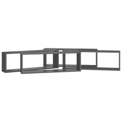 Wall Cube Shelves 4 pcs Grey 80x15x26.5 cm Engineered Wood Payday Deals