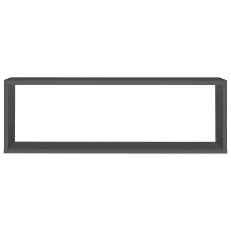 Wall Cube Shelves 4 pcs Grey 80x15x26.5 cm Engineered Wood Payday Deals