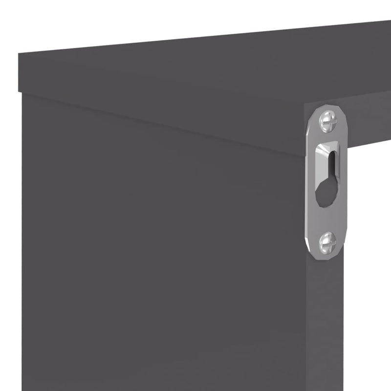 Wall Cube Shelves 4 pcs Grey 80x15x26.5 cm Engineered Wood Payday Deals