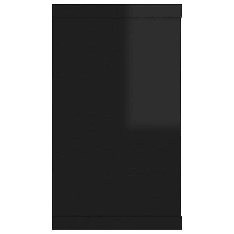 Wall Cube Shelves 4 pcs High Gloss Black 80x15x26.5cm Engineered Wood Payday Deals