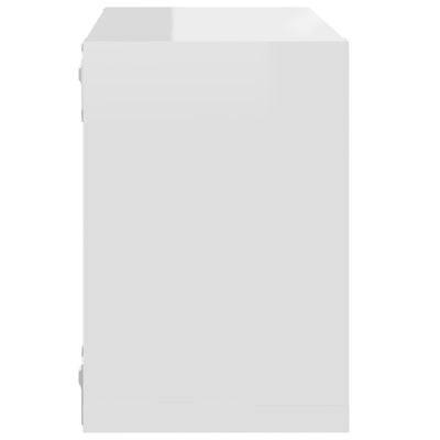 Wall Cube Shelves 4 pcs High Gloss White 22x15x22 cm Payday Deals