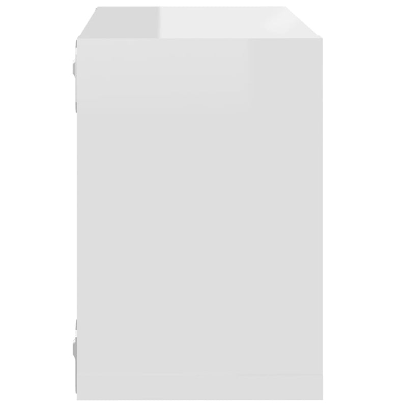 Wall Cube Shelves 4 pcs High Gloss White 22x15x22 cm Payday Deals