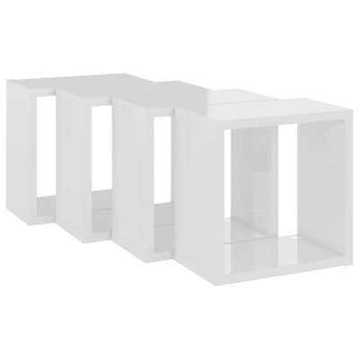 Wall Cube Shelves 4 pcs High Gloss White 26x15x26 cm Payday Deals