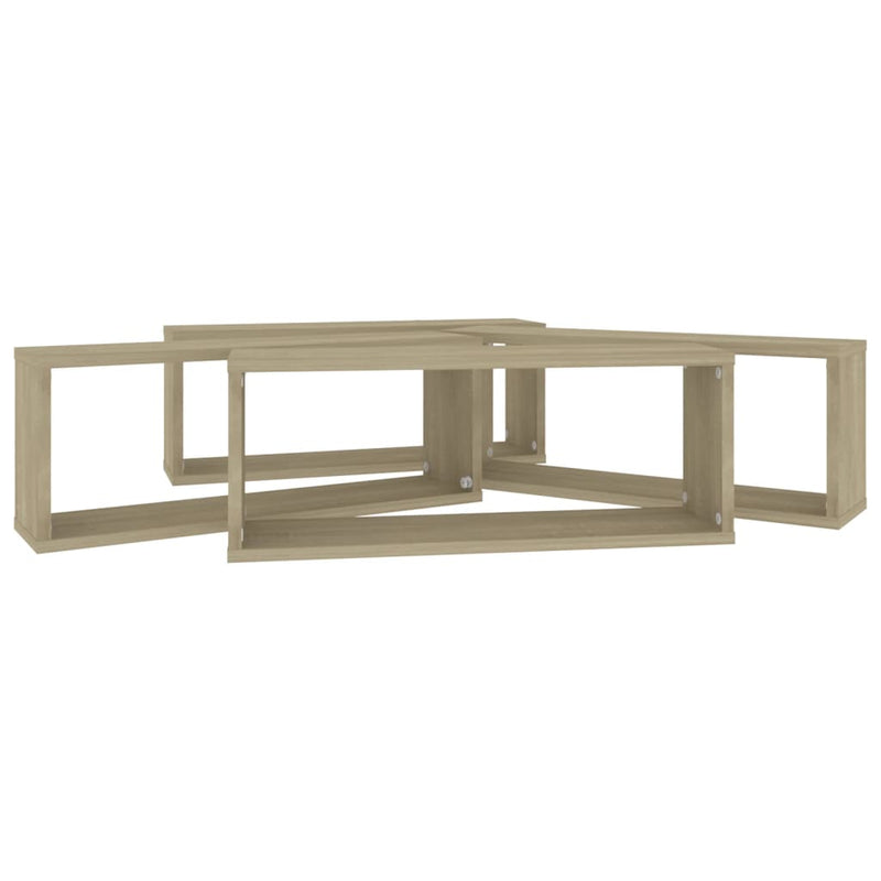 Wall Cube Shelves 4 pcs Sonoma Oak 60x15x23 cm Engineered Wood Payday Deals