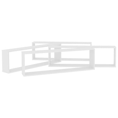 Wall Cube Shelves 4 pcs White 100x15x30 cm Engineered Wood Payday Deals