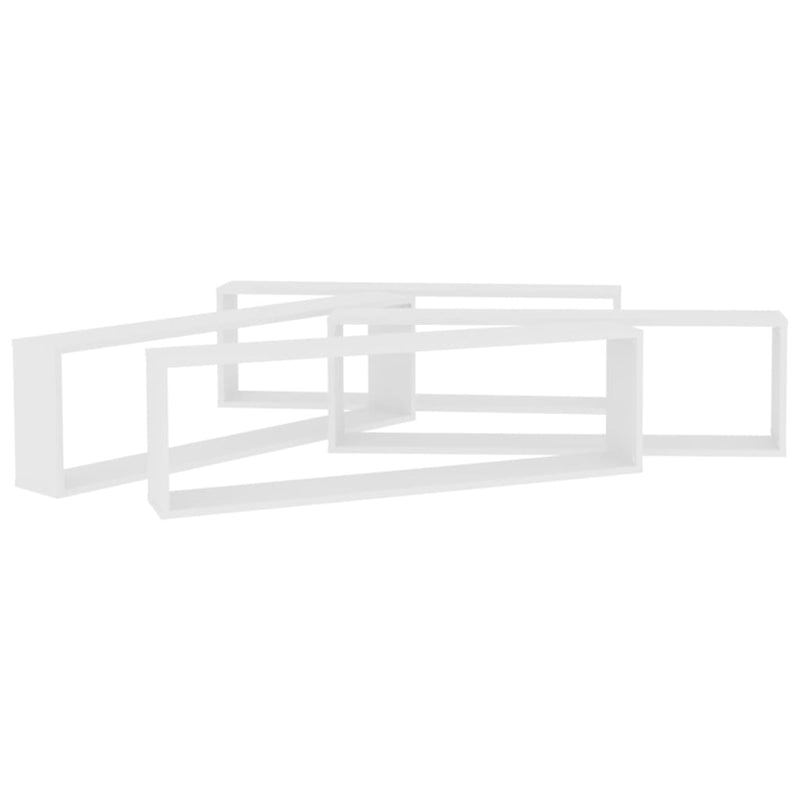 Wall Cube Shelves 4 pcs White 100x15x30 cm Engineered Wood Payday Deals
