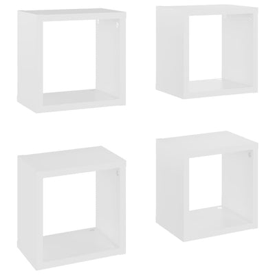 Wall Cube Shelves 4 pcs White 22x15x22 cm Payday Deals