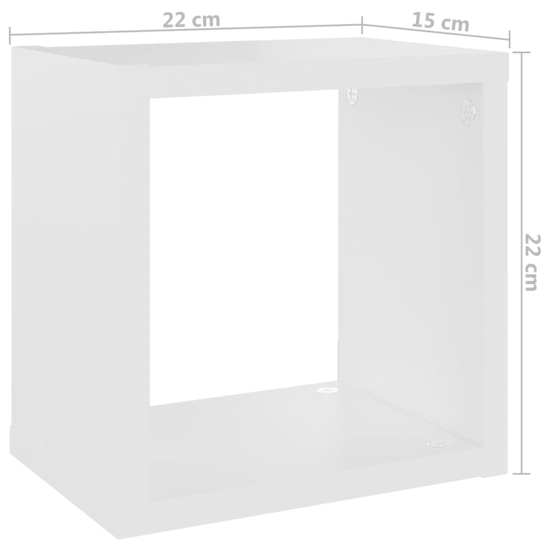 Wall Cube Shelves 4 pcs White 22x15x22 cm Payday Deals
