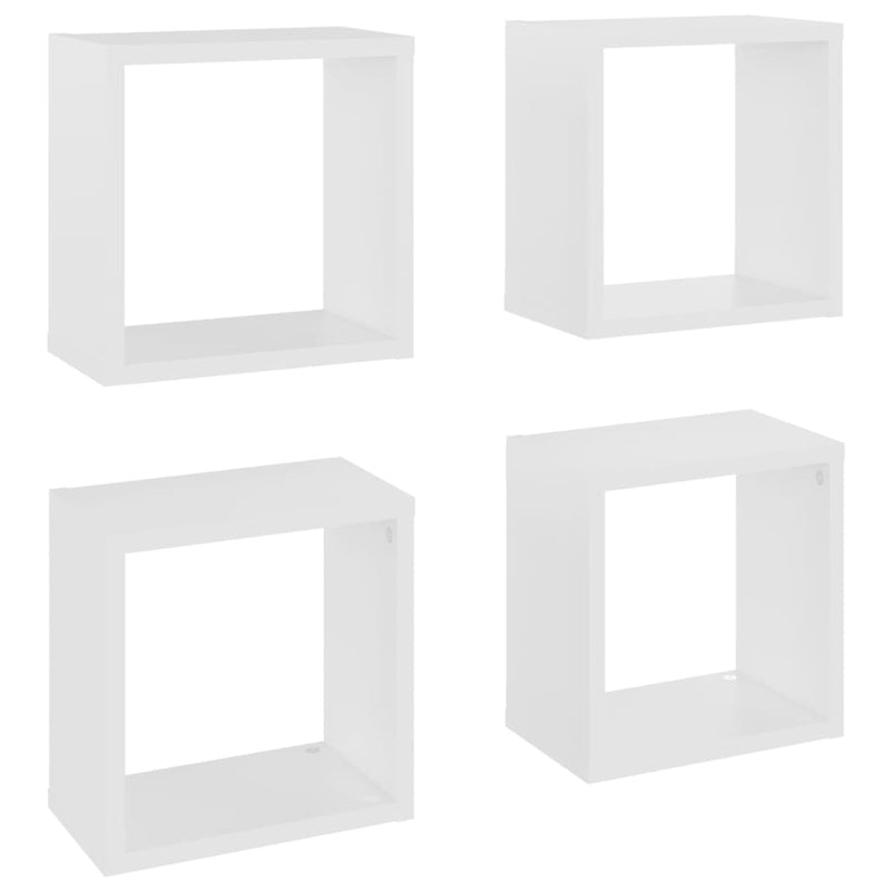 Wall Cube Shelves 4 pcs White 26x15x26 cm Payday Deals