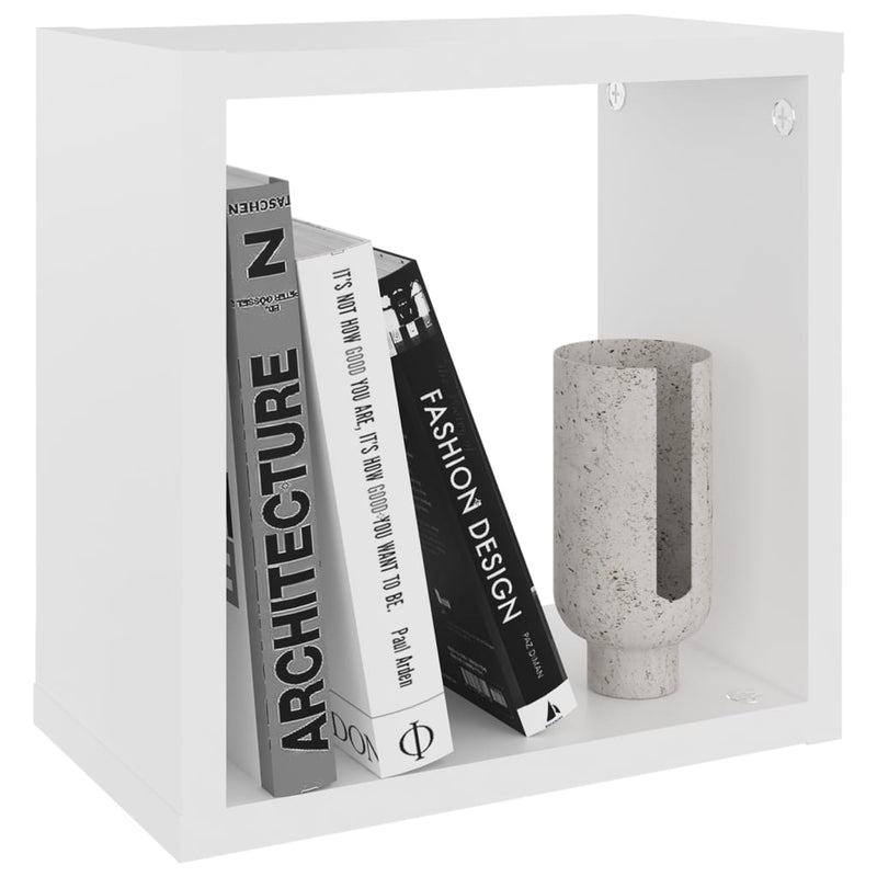 Wall Cube Shelves 4 pcs White 26x15x26 cm Payday Deals
