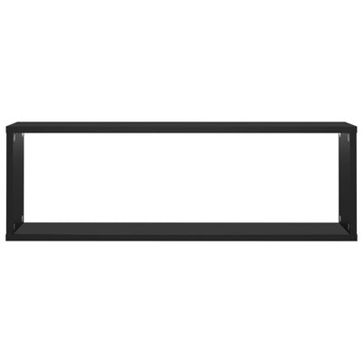 Wall Cube Shelves 6 pcs Black 80x15x26.5 cm Engineered Wood Payday Deals