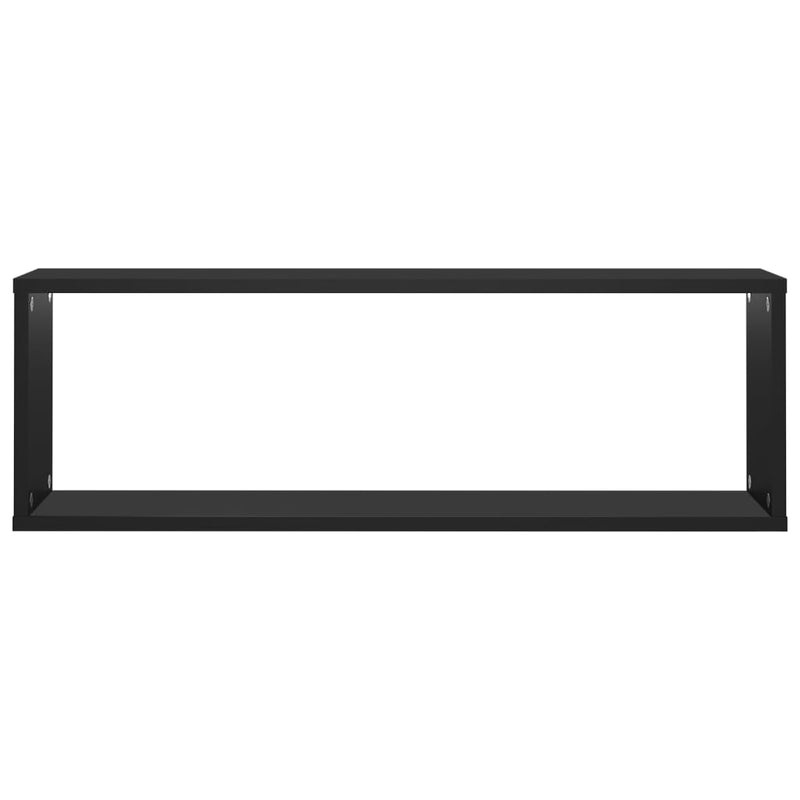 Wall Cube Shelves 6 pcs Black 80x15x26.5 cm Engineered Wood Payday Deals