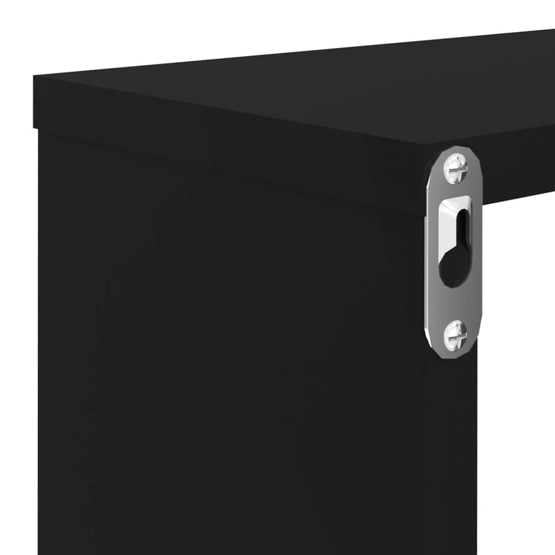 Wall Cube Shelves 6 pcs Black 80x15x26.5 cm Engineered Wood Payday Deals