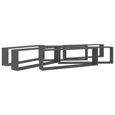 Wall Cube Shelves 6 pcs Grey 100x15x30 cm Engineered Wood Payday Deals