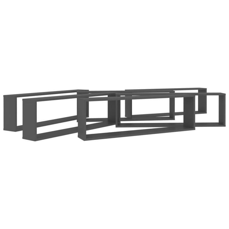 Wall Cube Shelves 6 pcs Grey 100x15x30 cm Engineered Wood Payday Deals
