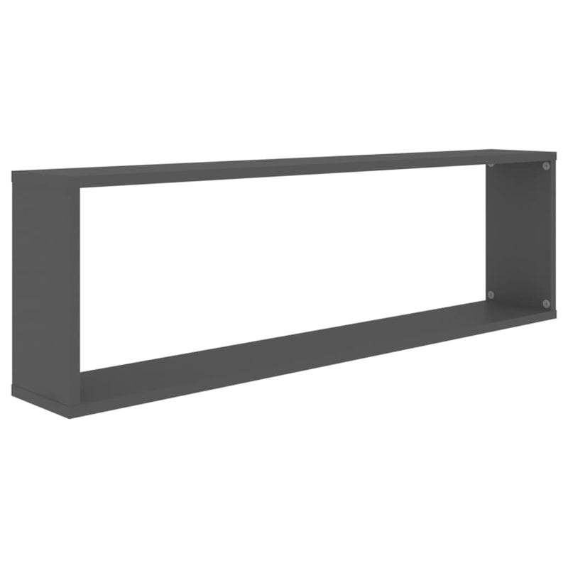Wall Cube Shelves 6 pcs Grey 100x15x30 cm Engineered Wood Payday Deals