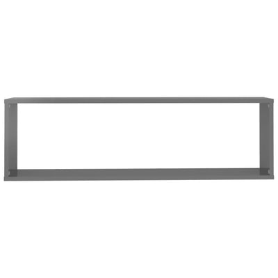 Wall Cube Shelves 6 pcs High Gloss Grey 100x15x30 cm Engineered Wood Payday Deals