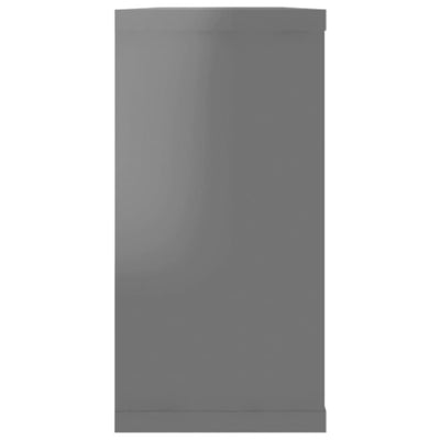 Wall Cube Shelves 6 pcs High Gloss Grey 100x15x30 cm Engineered Wood Payday Deals