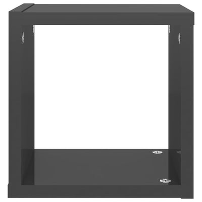 Wall Cube Shelves 6 pcs High Gloss Grey 22x15x22 cm Payday Deals