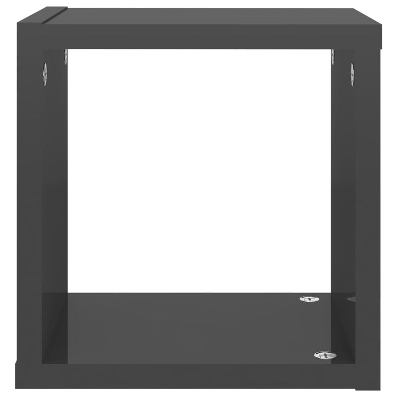 Wall Cube Shelves 6 pcs High Gloss Grey 22x15x22 cm Payday Deals