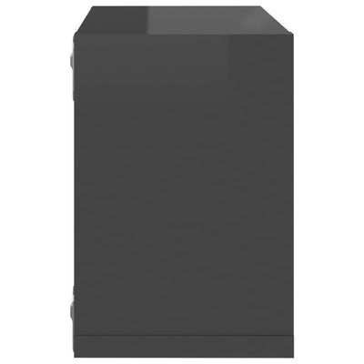 Wall Cube Shelves 6 pcs High Gloss Grey 22x15x22 cm Payday Deals