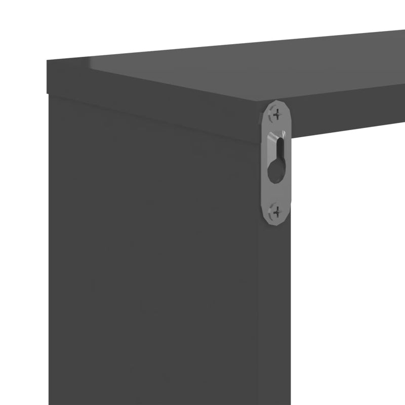 Wall Cube Shelves 6 pcs High Gloss Grey 22x15x22 cm Payday Deals