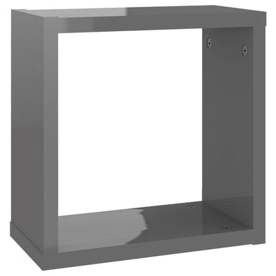 Wall Cube Shelves 6 pcs High Gloss Grey 30x15x30 cm Payday Deals