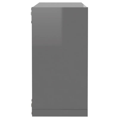 Wall Cube Shelves 6 pcs High Gloss Grey 30x15x30 cm Payday Deals