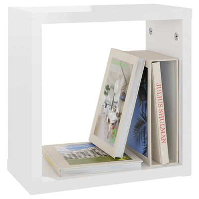 Wall Cube Shelves 6 pcs High Gloss White 30x15x30 cm Payday Deals