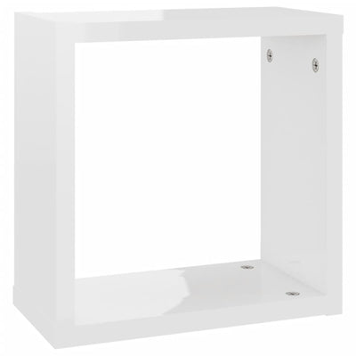 Wall Cube Shelves 6 pcs High Gloss White 30x15x30 cm Payday Deals