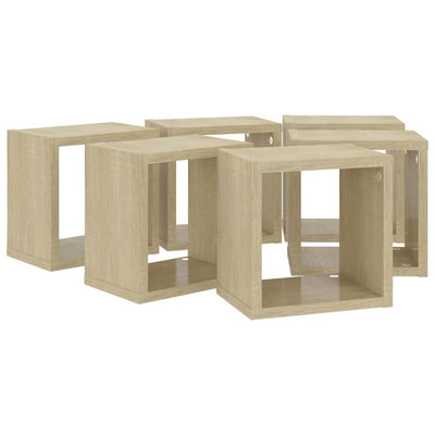 Wall Cube Shelves 6 pcs Sonoma Oak 22x15x22 cm Payday Deals