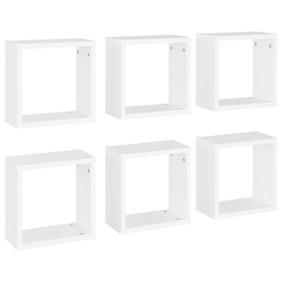 Wall Cube Shelves 6 pcs White 30x15x30 cm Payday Deals