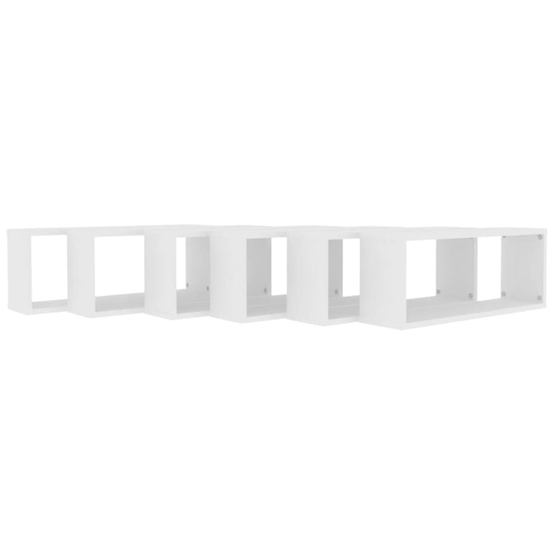 Wall Cube Shelves 6 pcs White 60x15x23 cm Engineered Wood Payday Deals