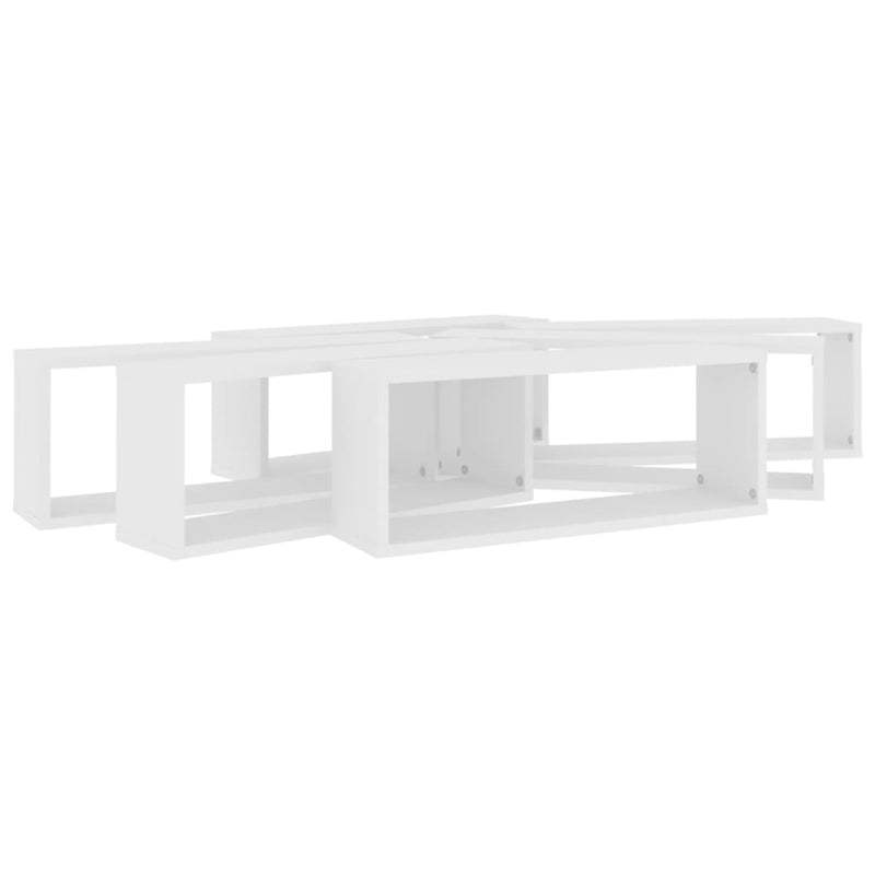 Wall Cube Shelves 6 pcs White 60x15x23 cm Engineered Wood Payday Deals