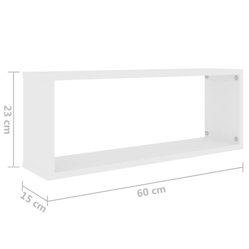 Wall Cube Shelves 6 pcs White 60x15x23 cm Engineered Wood Payday Deals