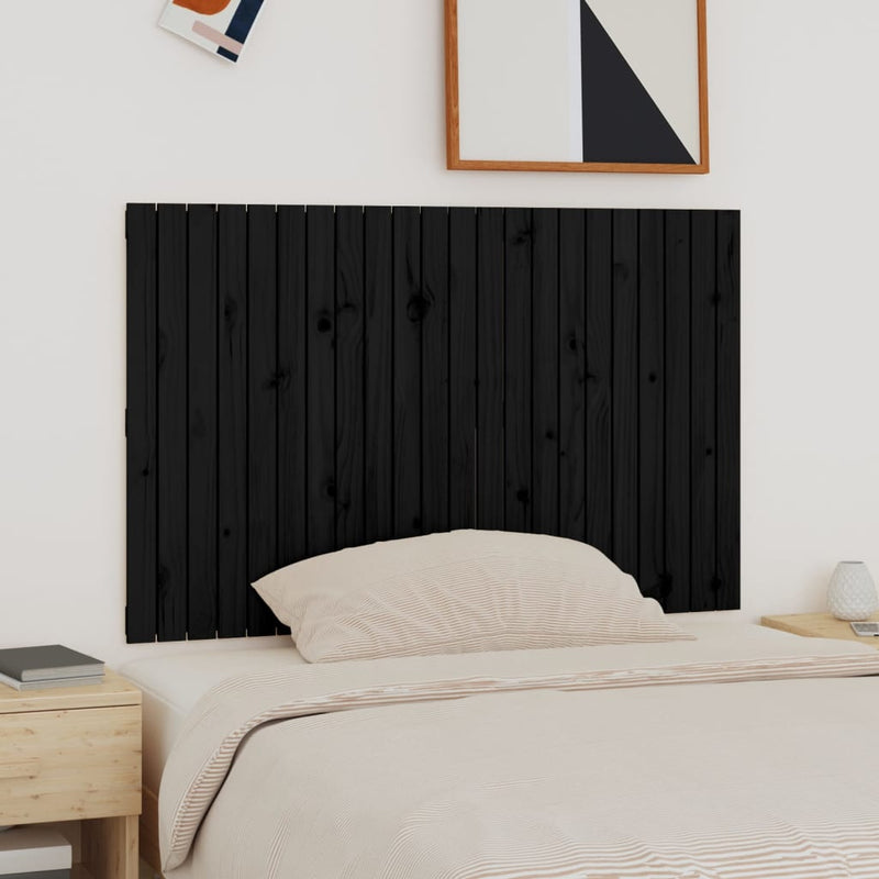 Wall Headboard Black 140 cm Solid Wood Pine Payday Deals