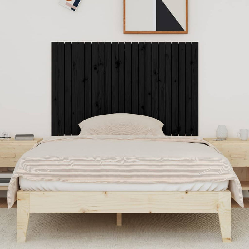 Wall Headboard Black 140 cm Solid Wood Pine Payday Deals