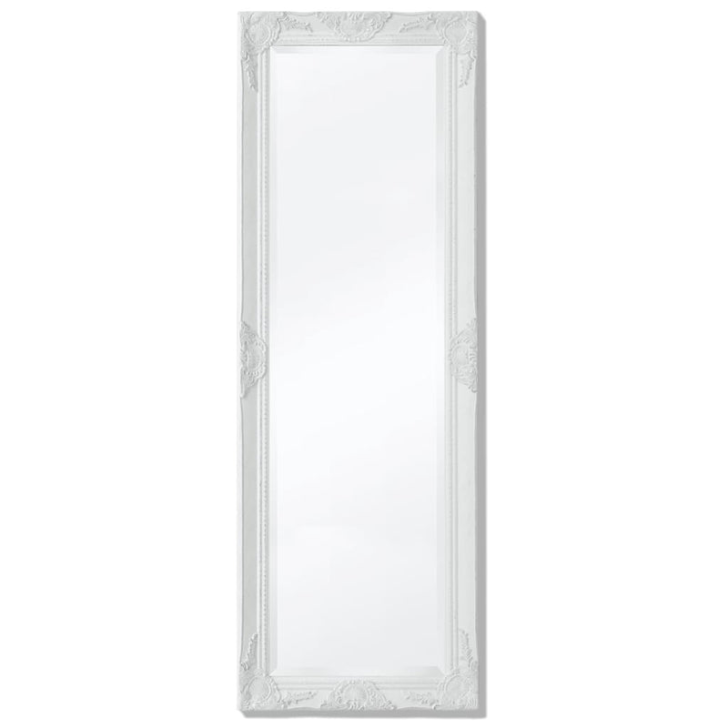 Wall Mirror Baroque Style 140x50 cm White Payday Deals