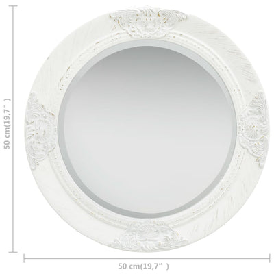 Wall Mirror Baroque Style 50 cm White Payday Deals