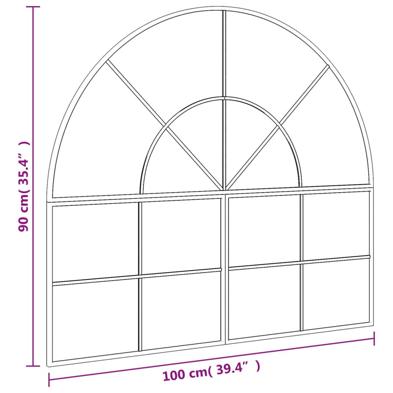 Wall Mirror Black 100x90 cm Arch Iron Payday Deals