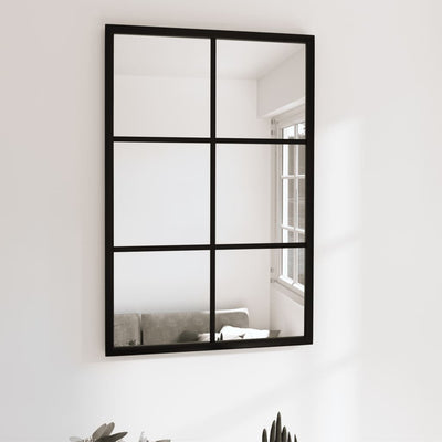 Wall Mirror Black 60x40 cm Metal Payday Deals
