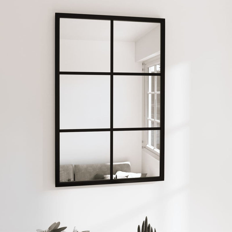 Wall Mirror Black 60x40 cm Metal Payday Deals