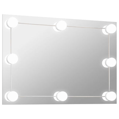 Wall Mirror with LED Lights Rectangular Glass Payday Deals