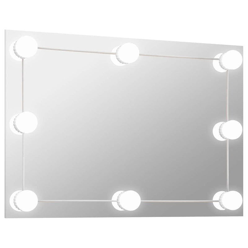 Wall Mirror with LED Lights Rectangular Glass Payday Deals