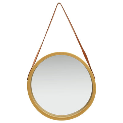Wall Mirror with Strap 50 cm Gold Payday Deals