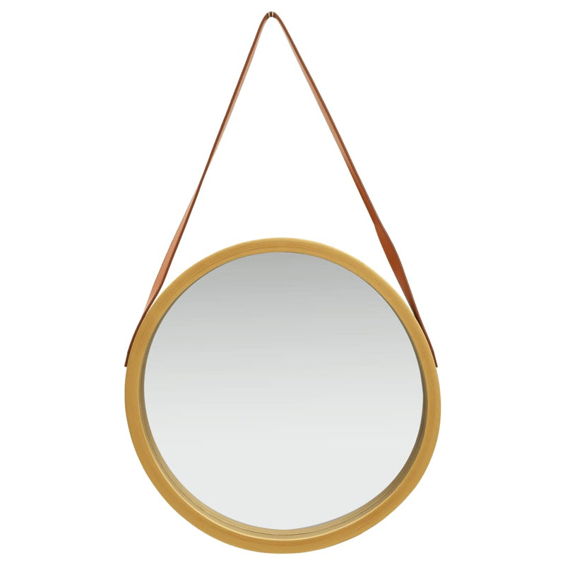Wall Mirror with Strap 50 cm Gold Payday Deals