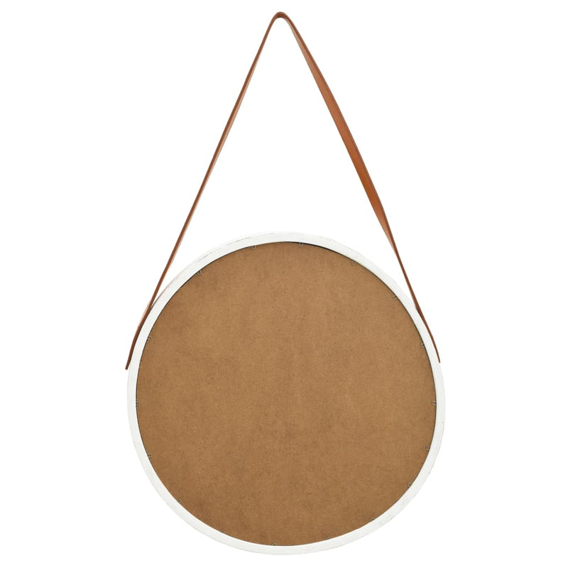 Wall Mirror with Strap 50 cm White Payday Deals